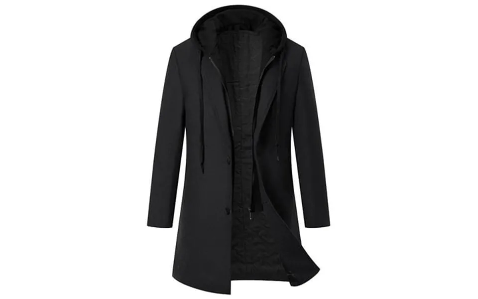 Cagogo Get It Today Coat For Men Long Sleeve Hooded Solid Colours Long Sleeve Outdoor Jacket Mens Tall Winter Coats Outf