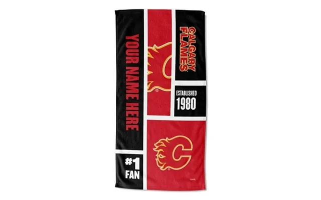 Calgary Flames Nhl Colorblock Personalized Beach Towel 30 X 60 product image