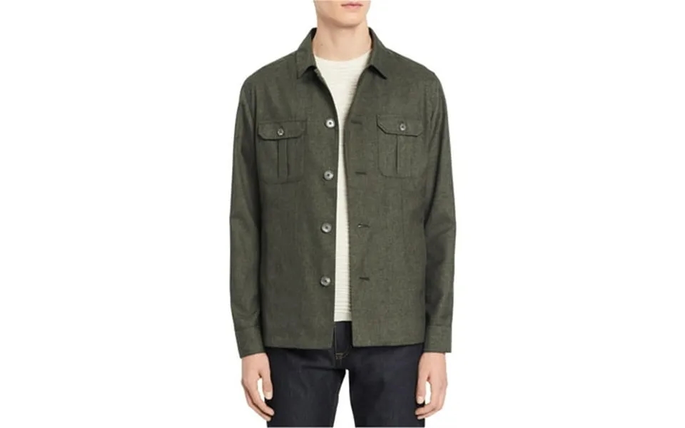 Calvin Klein Mens Military Shirt Jacket Green Large