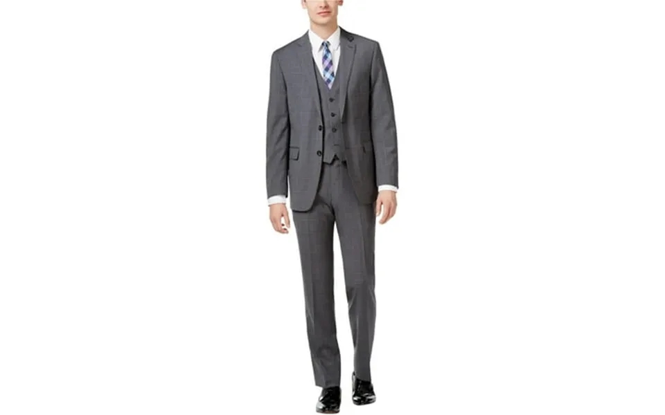 Calvin Klein Mens Slim Two Button Formal Suit Grey 46 Tall Unfinished