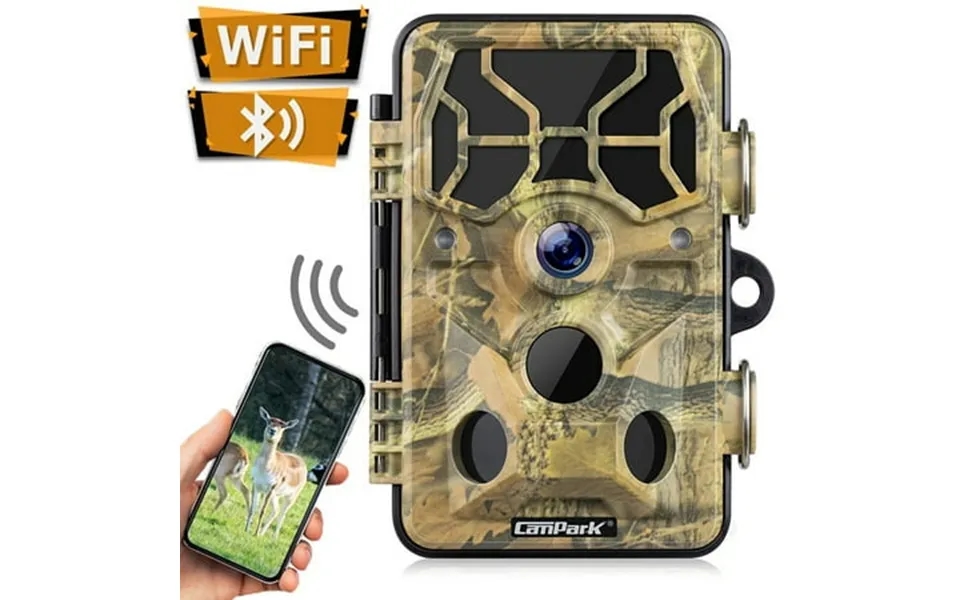 Campark Wifi Trail Camera 20mp 1296p Game Camera Outdoor Deer Hunting Cam Wildlife Monitoring Night Vision 65ft 3 Pir In