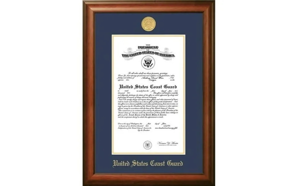Campus Images Cgcsw0028.5x11 8.5 X 11 In. Patriot Frames Coast Guard Certificate Satin Walnut Frame With Gold Medallion