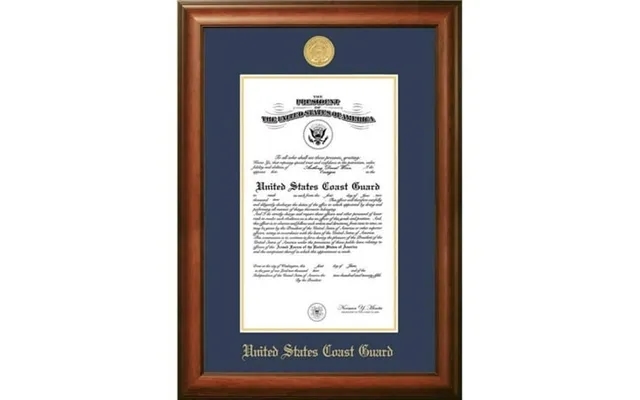 Campus Images Cgcsw0028.5x11 8.5 X 11 In. Patriot Frames Coast Guard Certificate Satin Walnut Frame With Gold Medallion product image