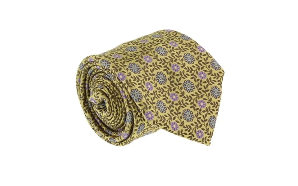 Canali Gold Pure Silk Mosaic Tile Pattern Tie- Blade Width 3in For Mens