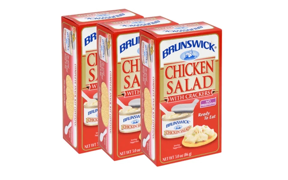 Canned Chicken Salad With Crackers 3oz Boxes Includes Pre-mixed Chicken Salad 5 Crackers & Plastic Spreader Convenient &