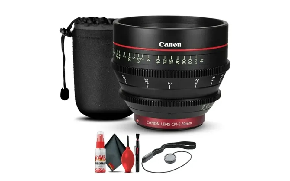 Canon Cn-e 50mm T1.3 L F Cine Lens 6570b001 Lens Pouch Cap Keeper More International Version
