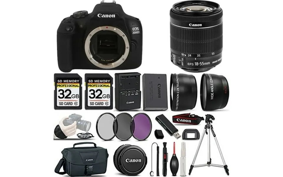 Canon Eos 2000d Rebel T7 Dslr Camera Canon 18-55mm Is Stm Lens 0