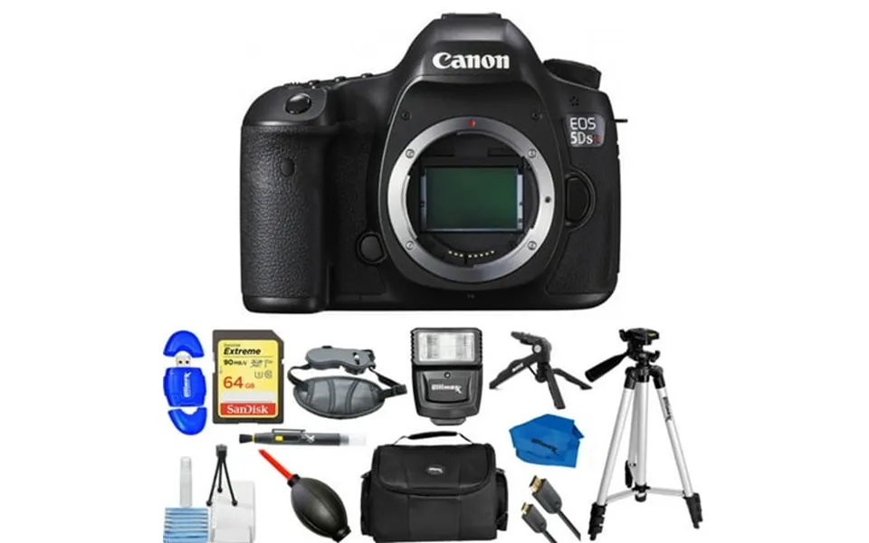 Canon Eos 5ds R Dslr Camera Body Only - Bundle Includes Digital Slave Flash Sandisk 64gb Extreme Memory Card Tripod & Mu