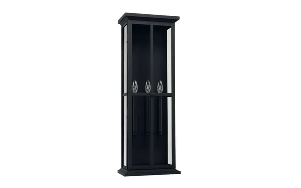 Capital Lighting-926432bk-mansell - 32 Three Light Outdoor Wall Lantern Black Finish With Clear