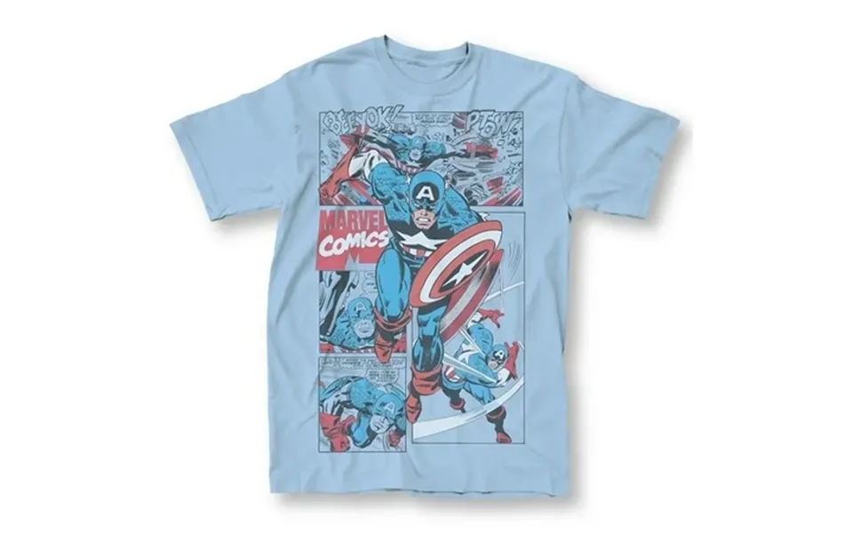 Captain America Comic Adult Light Blue T-shirt