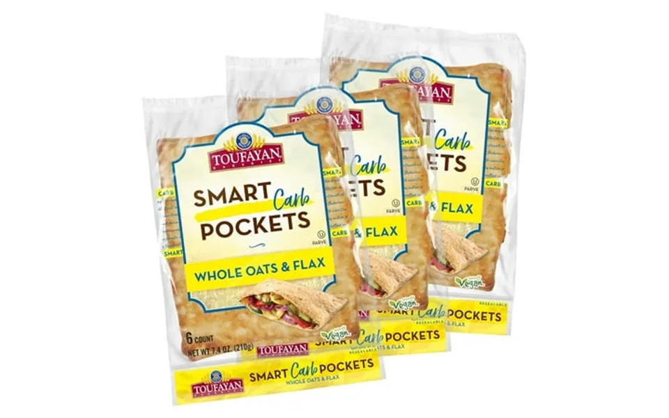 Carb Pockets Pita Bread Naturally Vegan 3 Pack 18 Pitas Total