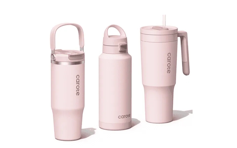 Carote 3pcs Insulated Stainless Steel Tumbler Set With Handles 40oz 32oz*2 Leak-proof Travel Mugs Double Wall Vacuum Pin