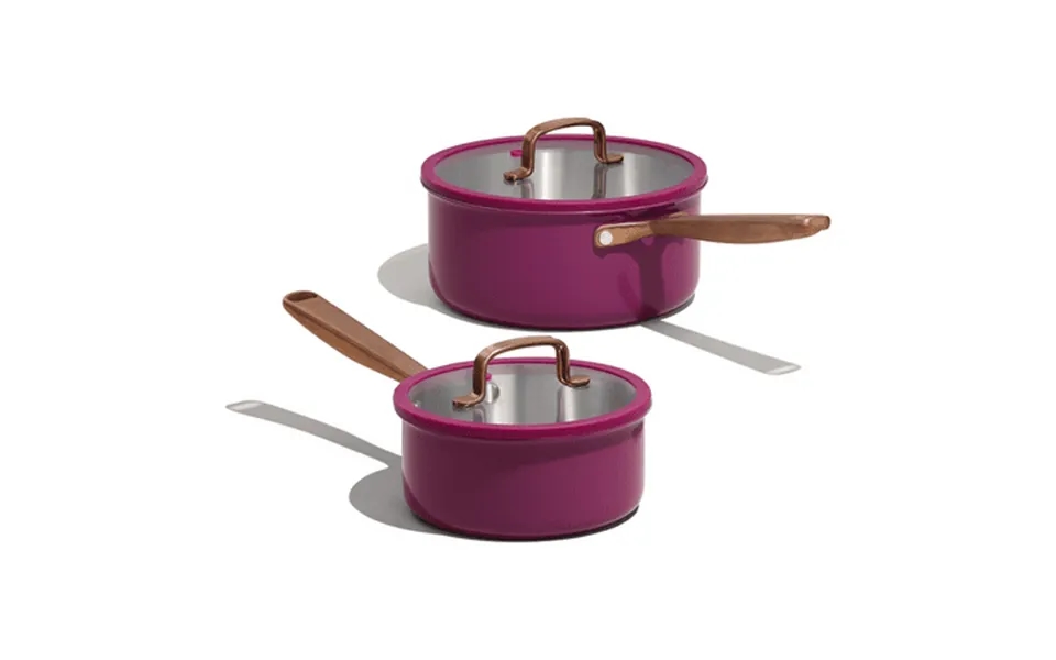Carote 4pcs Stainless Steel Cookware Sets 1.5qt & 2.5qt Nonstick Sauce Pan Induction Cooking Pot Purple