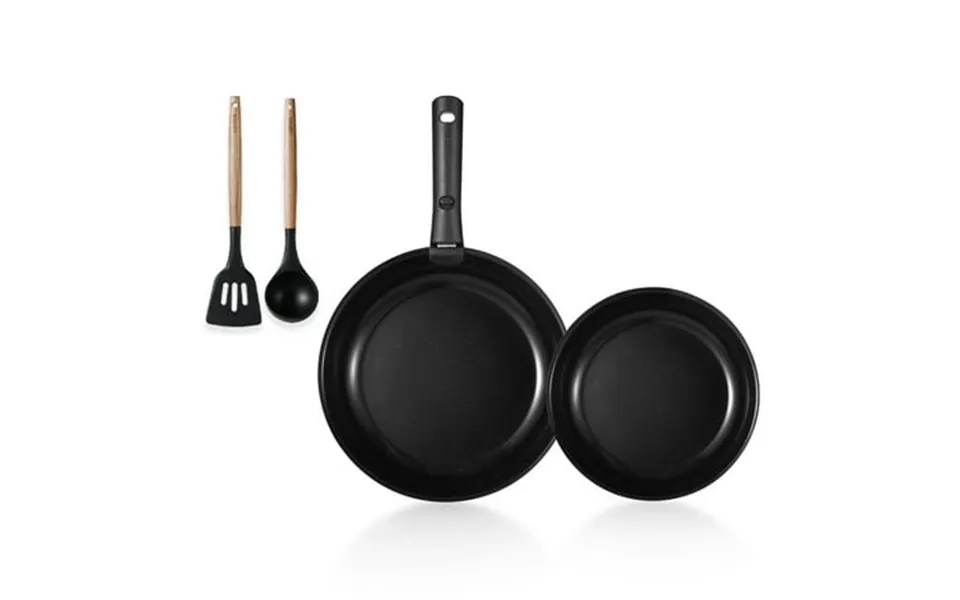 Carote Ceramic Cookware Sets 5 Pcs Pots And Pans Set With Detachable Handle Black