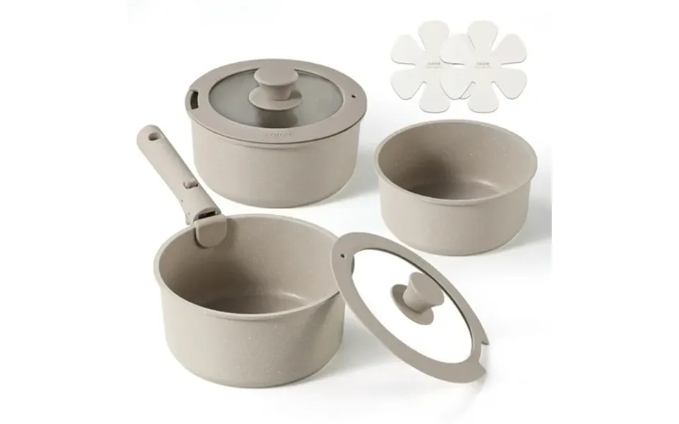 Carote Nonstick Cookware Set 8-piece Saucepan Set Stay-cool Handles Induction Compatible Cookware For Rv And Camping Tau