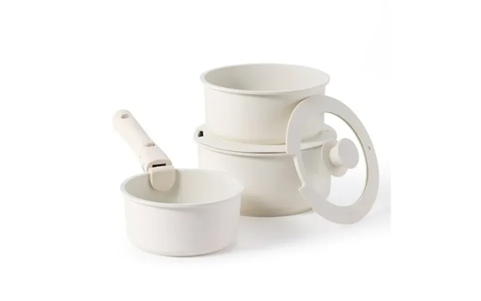 Carote Nonstick Cookware Set 8-piece Saucepan Set Stay-cool Handles Induction Compatible Cookware For Rv And Camping Whi