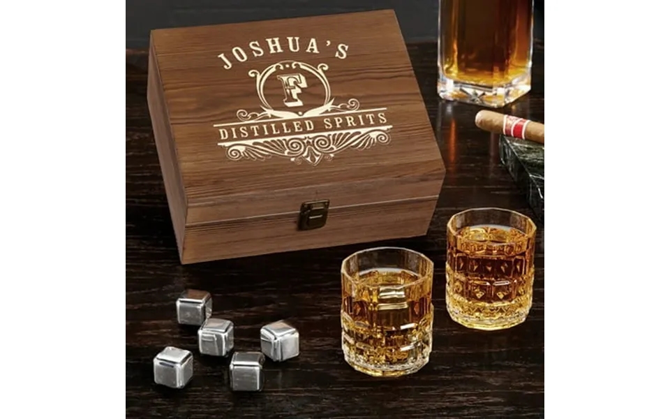 Carraway Personalized Whiskey Stones Gift Set