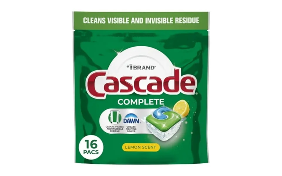 Cascade Complete Dishwasher Pods Dishwasher Detergent Dish Detergent Soap Lemon 4 Pack Of 16 Count