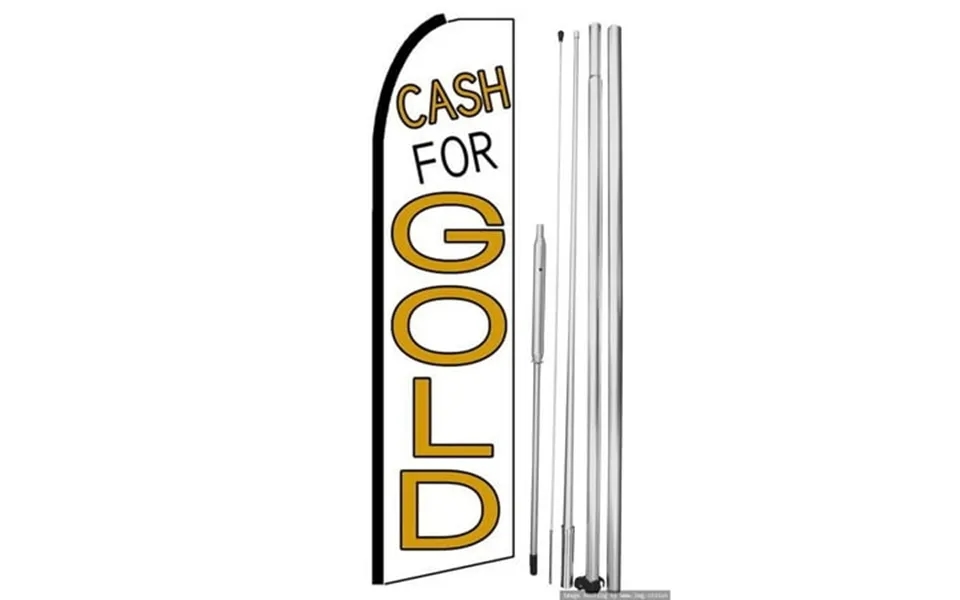 Cash For Gold Swooper Flag With Pole Advertisement Business Flags Feather Flag