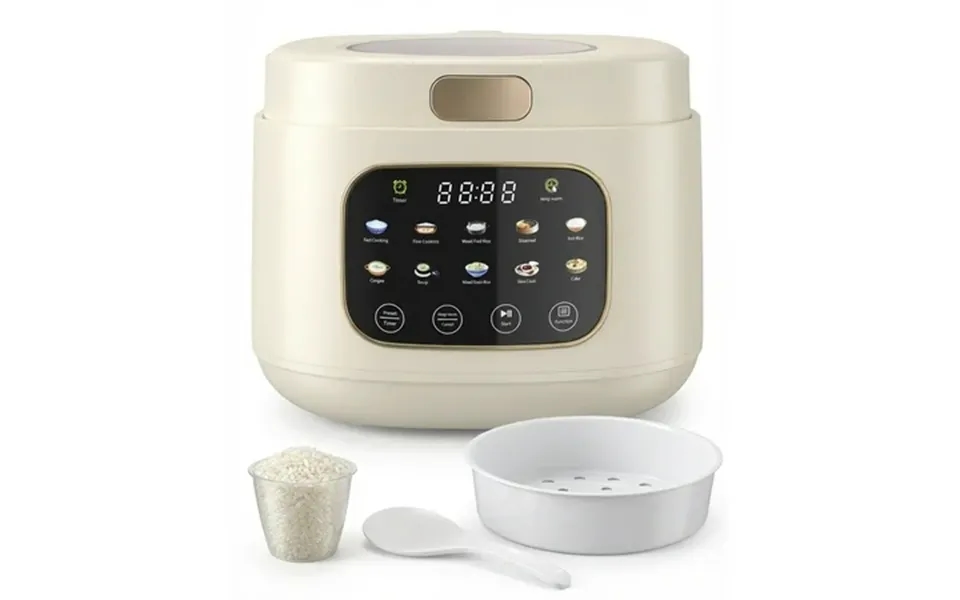 Casualife 12-cups 4.3qt Rice Cooker With Steamer & Keep Warm 10-in-1 Multicooker 24-hour Timer Non-stick Inner Pot White