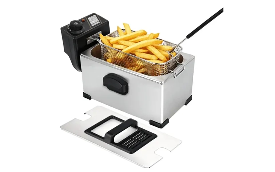 Casualife Deep Fryer With Baskets 3.5qt Electric Fryer With Adjustable Temp & Timer Nonstick Tank For Chicken & Fries
