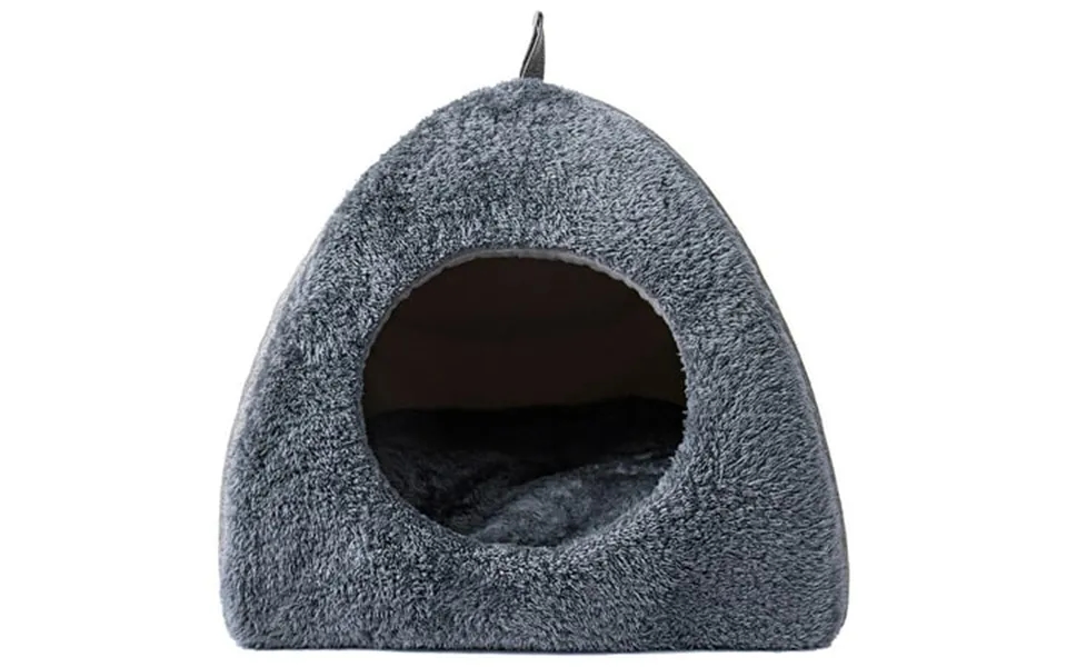 Cat Cave Bed With Sponge Material Covered Cat Bed For Small Pets Enclosed Triangular Design Cozy Plush With Suede Handle
