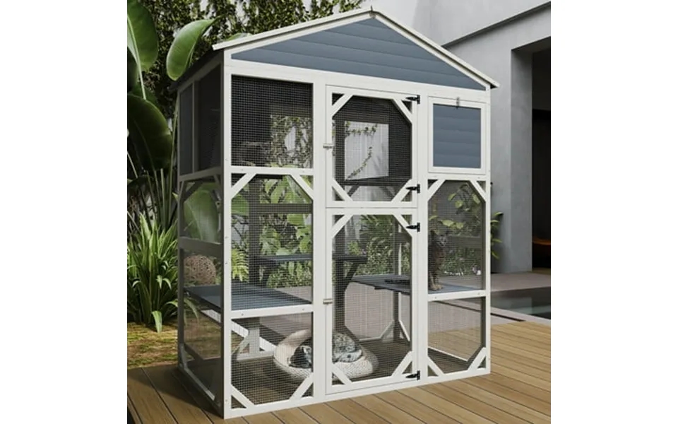 Catio Enclosure For Cars Seizeen Outdoor Cat House Pet Cage Enclosure For Kitty W Waterproof Roof Platform