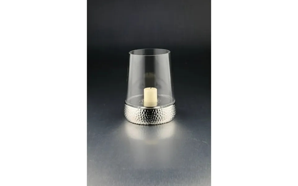 Cc Home Furnishings 11 Silver Hurricane Votive Glass Candle Holder With Textured Base