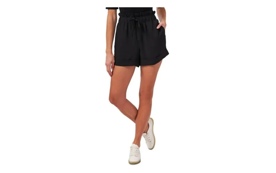 Cece Womens Black Pocketed Tie Paperbag Waist Wide Leg Shorts 14