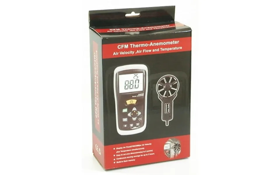 Cem Dt-619 Digital Cfm Cmm Thermometer Anemometer Vane Wind Velocity Air Flow Meter