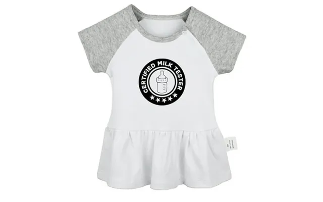 Certified Milk Tester Funny Dresses For Baby Newborn Babies Skirts Infant Princess Dress 0-24m Kids Graphic Clothes Gray product image