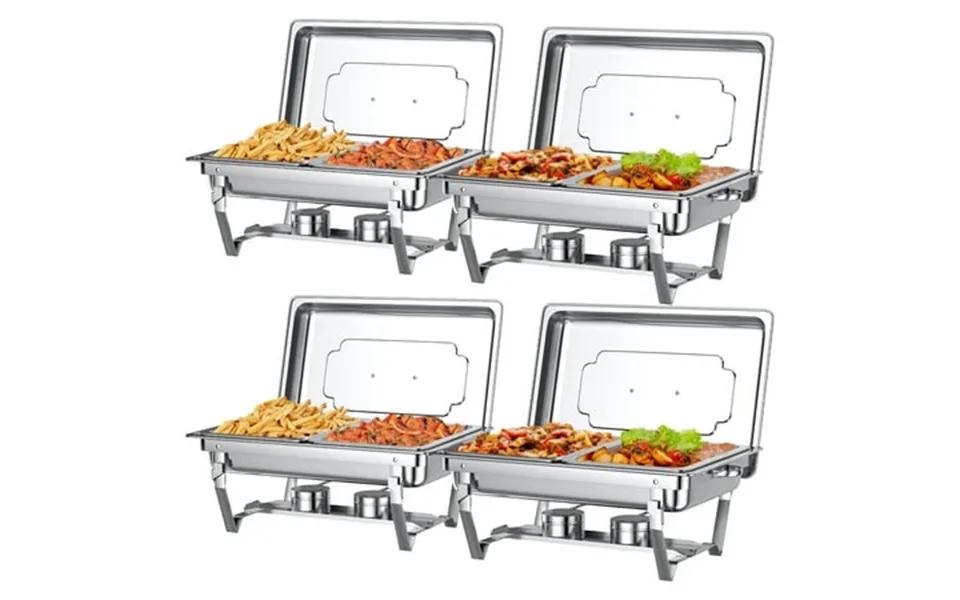 Chafing Dish Buffet Set 4 Pack Tinana 8qt Stainless Steel Chafing Dishes 2 Compartment For Buffet Chafers And Buffet War