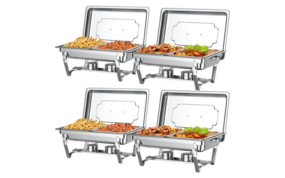 Chafing Dish Buffet Set 4 Pack Tinana 8qt Stainless Steel Chafing Dishes 2 Compartment For Buffet Chafers And Buffet War