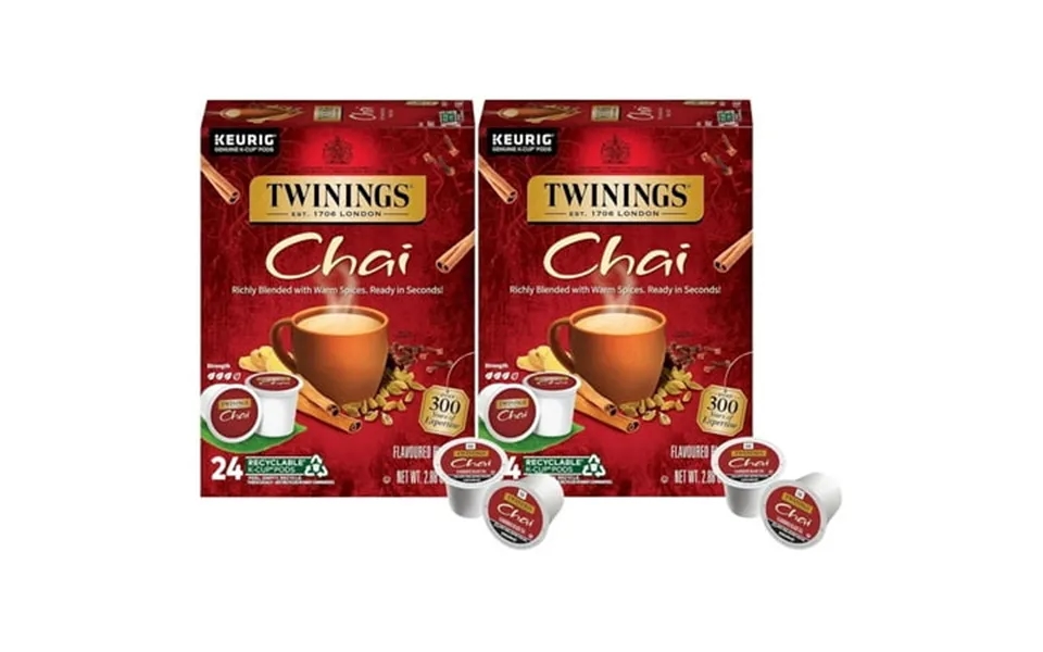 Chai Flavoured Black Tea K-cup Pods For Keurig Naturally Sweet And Savoury Spice Flavours Caffeinated 24 Count Pack Of 2