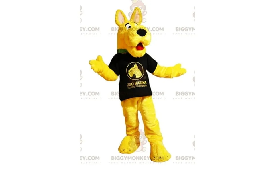 Character Biggymonkey Mascot Costume - Yellow Dog In Tee Shirt