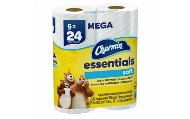 Charmin Essentials 6 Pack Soft Toilet Paper. 6 Mega Rolls Per Packag Pack Of 3 product image