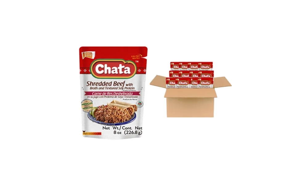 Chata Shredded Beef Pouch 8 Oz Pack Of 12