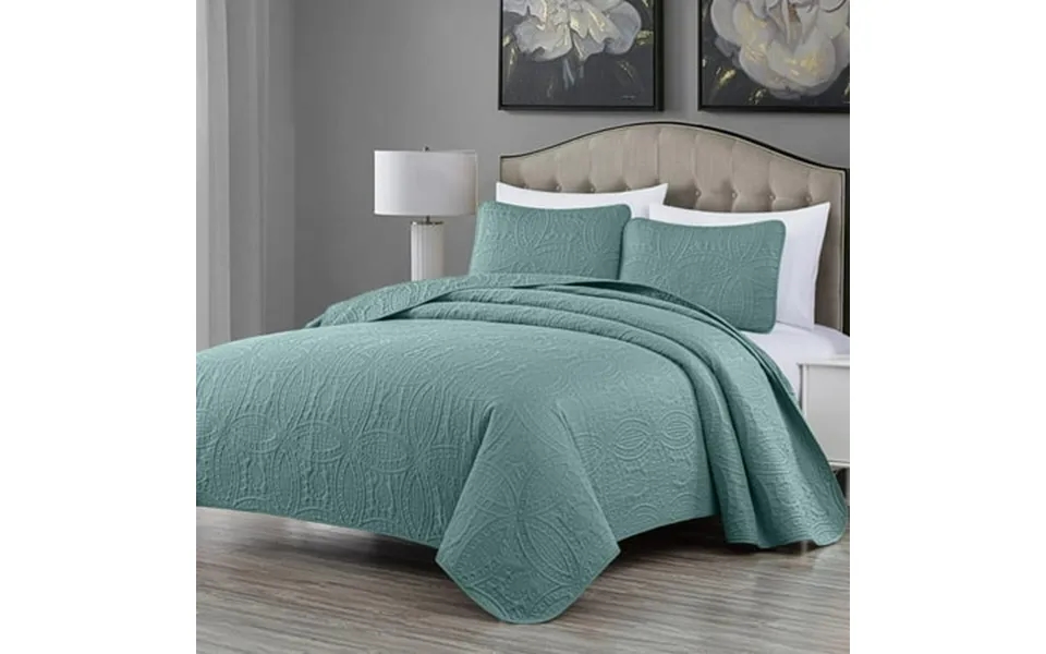 Chezmoi Collection Austin 3-piece Oversized Bedspread Coverlet Set Lightweight Reversible Bedding Cover For All Season B