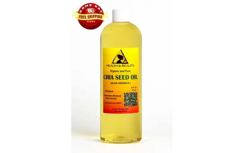 Chia Seed Oil Organic Unrefined Virgin Carrier Cold Pressed Natural Fresh 100% Pure 32 Oz