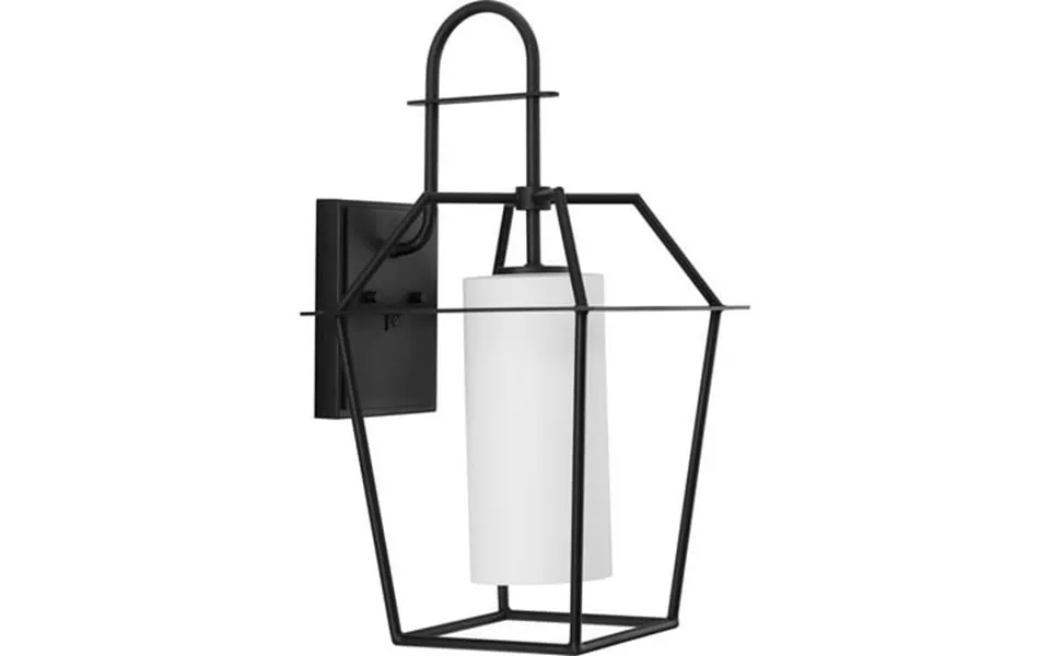 Chilton Collection One-light New Traditional Textured Black Etched Opal Glass Outdoor Wall Lantern
