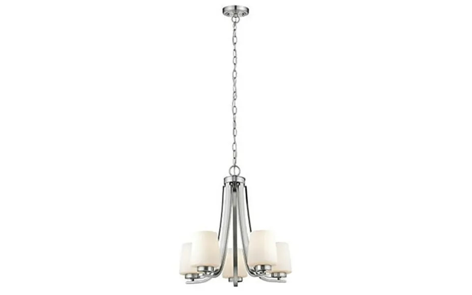 Chloe Olivia Contemporary 5 Light Brushed Nickel Mini Chandelier 22 Wide