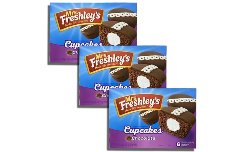 Chocolate Cream-filled Iced Cupcakes By Mrs. Freshley S Box Of 6 Value Pack Of 3 18 Cupcakes Total