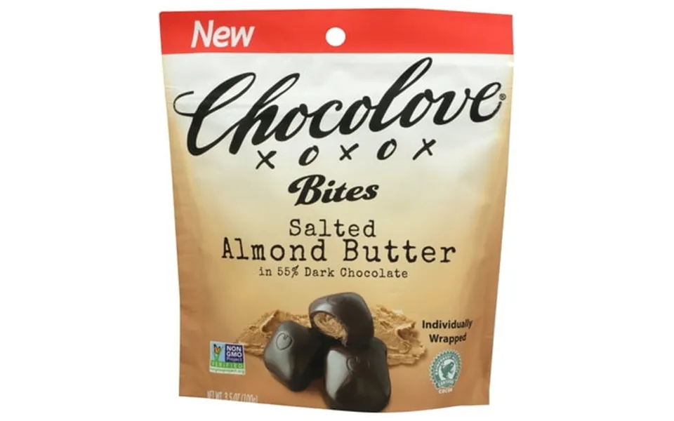 Chocolove Xoxox Bites Dark Chocolate Almonds And Sea Salt 3.5 Oz