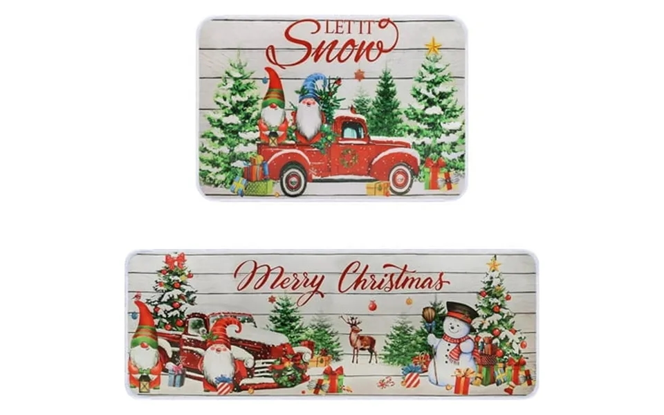 Christmas Kitchen Rugs Set Of 2 Christmas Rugs For Kitchen Farmhouse Christmas Tree Truck Merry Christmas Kitchen Mats W