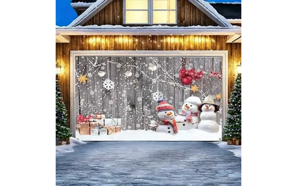 Christmas Snowman Backdrops Outdoor Garage Door Stickers Tapestry Fabric Holiday Party Decorations Matching Tapestries