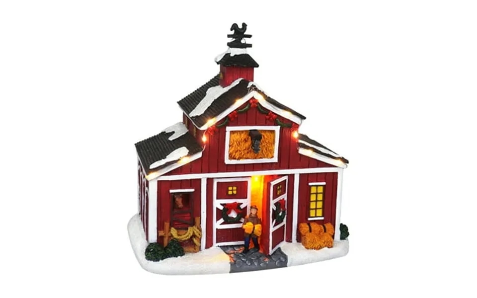 Christmas Village Country Stable Lighted Musical Snow Village Collectible Building Perfect Addition To Your Christmas In