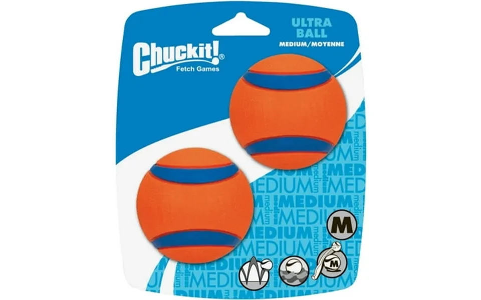 Chuckit Ultra Squeaker Ball Natural Rubber Dog Toy Medium 2.5 Diameter - 12pack