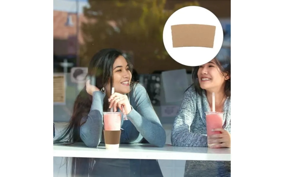 Cimaxic 100pcs Non Slip Paper Cup Covers Khaki For Daily Use 5×2