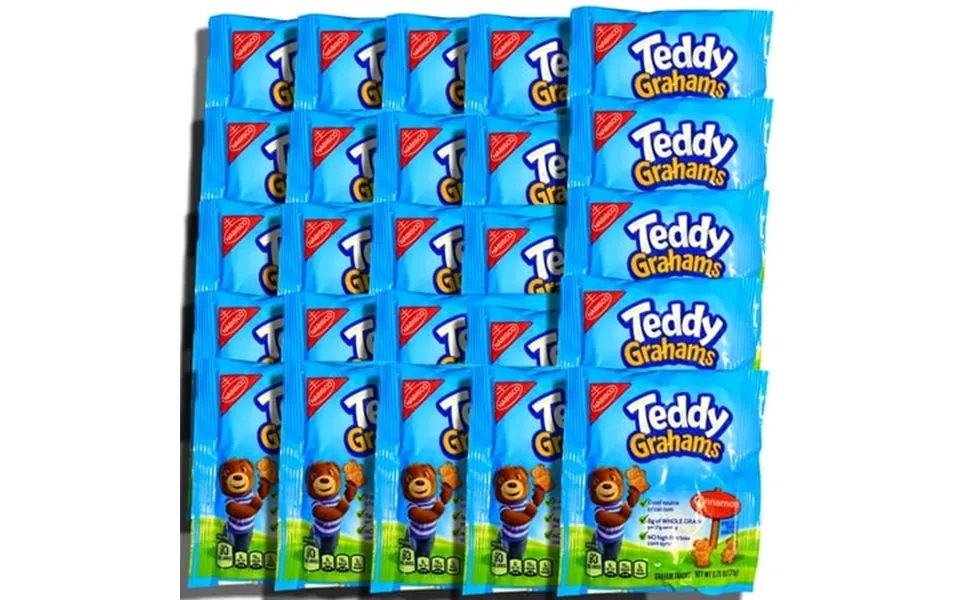 Cinnamon Teddy Bear Graham Crackers Snack Packs .75 Oz 25 Total