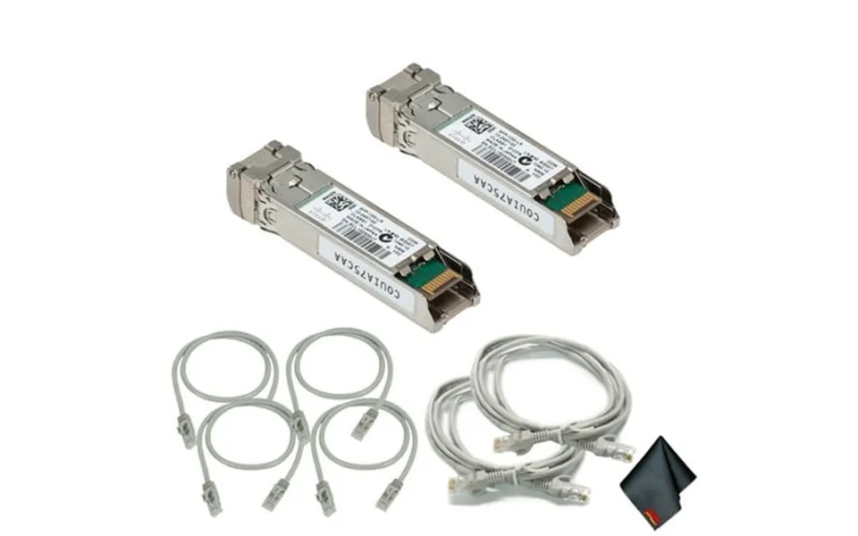 Cisco 10gbase-lr Sfp Transceiver With Extra Cat5 Cables 2-pack
